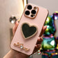 For iPhone 16 15 14 13 Pro Max Phone Case, Love Heart Mirror TPU Luxury Plating Slim Soft Full Cover