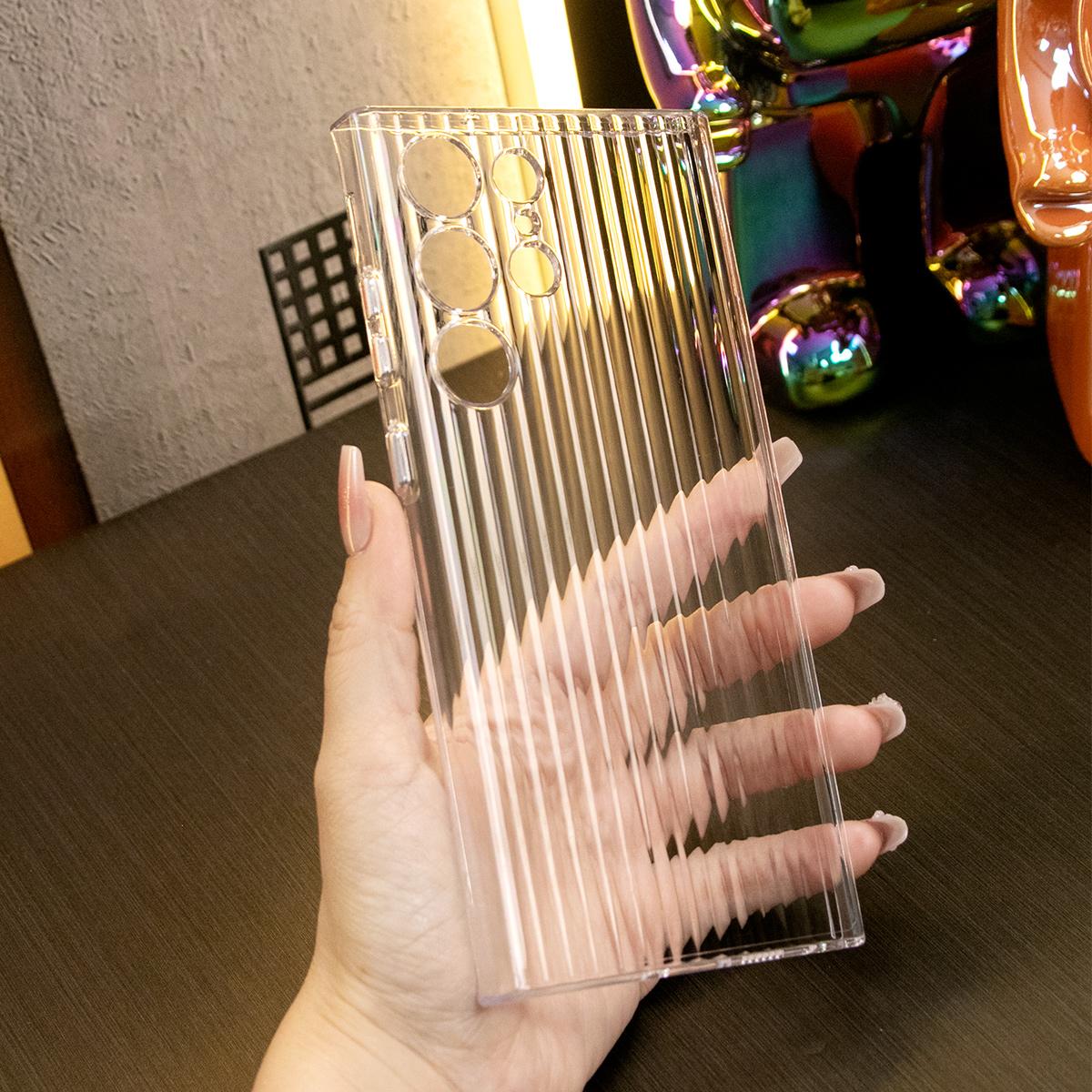 Corrugated Patter Matte Clear Ultra-thin Hard Transparent Phone Case for Samsung S24Ultra S24Plus S24 S23Ultra S23Plus S23