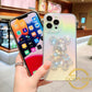 Gradient Crystal Diamond Bear Phone Case for iPhone 16 15 14 13 12 Pro Max