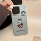 Fun Cute Puppy Phone Case With Chain For iPhone 16 15 14 13 12 Pro Max Plus Creative Cartoon Personality Silicone Case