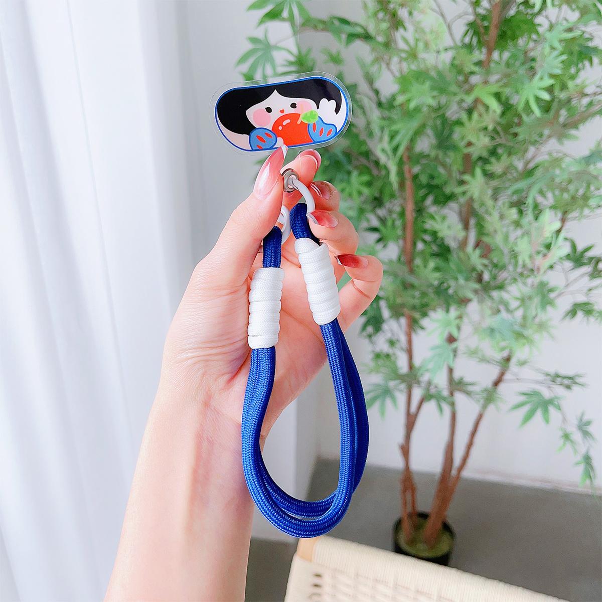 Oval Cartoon Phone Lanyard, For iPhone Wristband, Colorful Cartoon Lanyard, Safety Card Anti-drop Rope