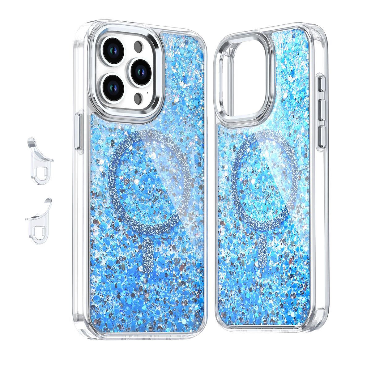 For Magsafe Magnetic Bling Sequins Glitter Case For iPhone 16 15 14 13 12 Plus Pro Max Wireless Charging Shiny Shockproof Cover