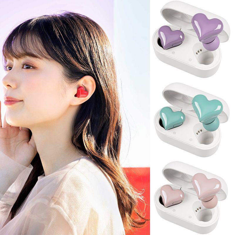 Love Heart For Heartbuds Wireless Earphones TWS Earbuds Bluetooth Headset Heart Buds Women Fashion Pink Gaming Student Headphones Girl Gift