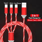 Glowing LED Light 3 in 1 3A Fast Charging Micro USB Type C Cable For Samsung Xiaomi Redmi Huawei Honor Phone Charger USB Cable