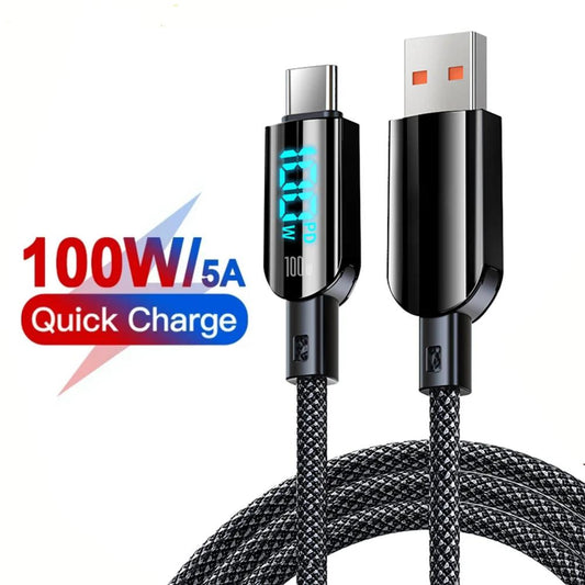 Type C to Type C Cable 100W PD Fast Charging Charger USB C to USB C Display Cable For iPhone 16 15 Samsung Xiaomi POCO F3 Realme Macbook iPad