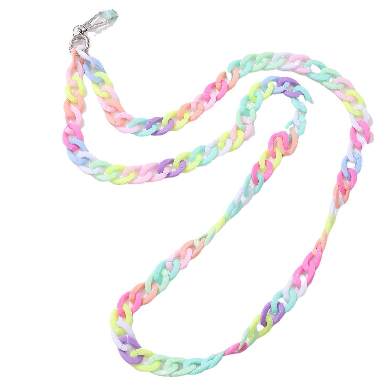 New Necklace Phone Lanyard With Slot Card 120CM Colorful Crossbody Cellphone Strap Chain For iPhone Samsung Accessories