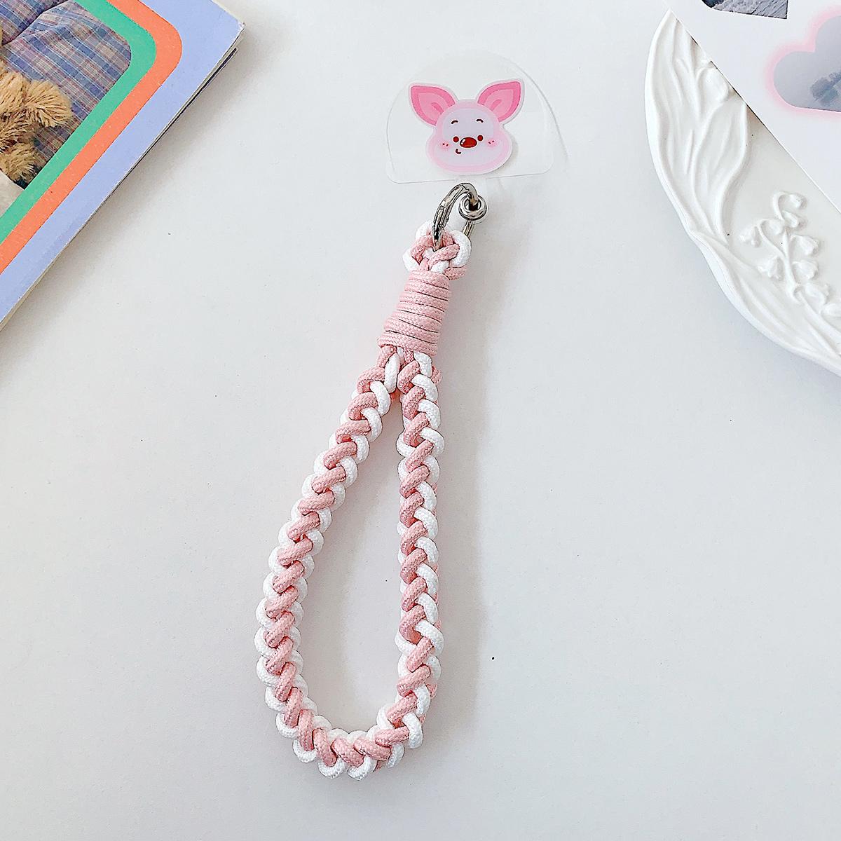 4-Strand Braided Rope Keychain Wrist Rope with Cartoon Pendant Phone Case Anti-lost Rope Strap Key Ring Tactical Survival Tool Backpack Buckle