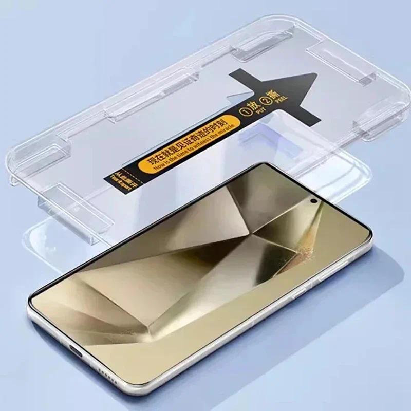 2 Pieces Easy Installation Tempered Glass For Samsung S24Ultra S24FE S24 S22 S21 S23 Ultra Plus S20 FE A55 A54 A53 A15 A13 A14 A15 A52 A12 A51 A24 A34 A25 A35 Screen Protector