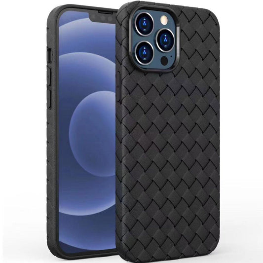 For iPhone 16 15 14 13 12 Pro Max Case, Weave Pattern Silicone, Luxury Elegant Heat Dissipation Case Shockproof Soft Cover