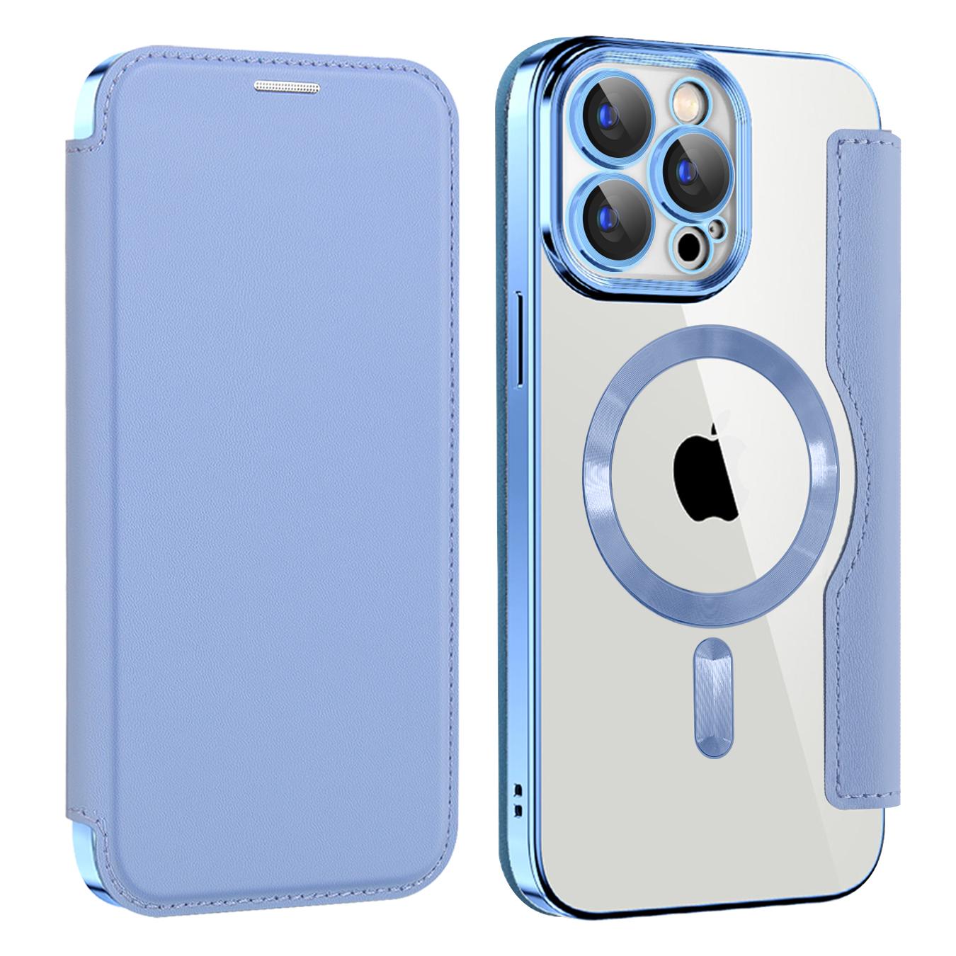 Wireless Charge Case for iPhone 16 15 14 13 12 Pro Max 15 Plus Magnetic Shockproof Flip Leather Shell Card Slot Hard PC Back Cover