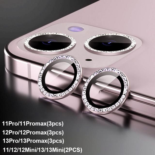 Ring Diamond Lens Protector Flim For iPhone 16 15 14 13 12 11 Glitter Lens Camera Cover