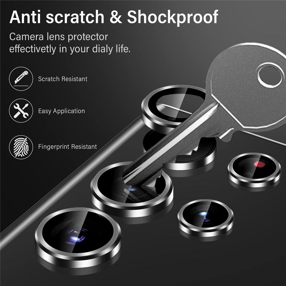 Camera Lens Protector Aluminum Alloy Metal Tempered Glass Camera Film For Samsung S24Ultra S24 S22Ultra S23 S23Plus S23 Ultra S23FE