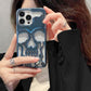 For iPhone 16 15 14 13 12 11 Pro Max Phone Case, Plating Thin Skull Hollow Heat Dissipation TPU Shockproof Case Cooling Soft Back Cover