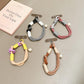 Universal Phone Lanyard Wrist Strap Cord for Phone Case Rope Braied with Pearl Straps Keychain