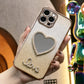 Glitter Transparent Gradient Love Heart Mirror Phone Case For iPhone 16ProMax 16 15 14 13 12 Pro Max Clear Soft TPU Back Cover