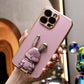 Rabbit Stand Plating Phone Case for iPhone 16ProMax 16 15 14 13 12 11 Pro Max