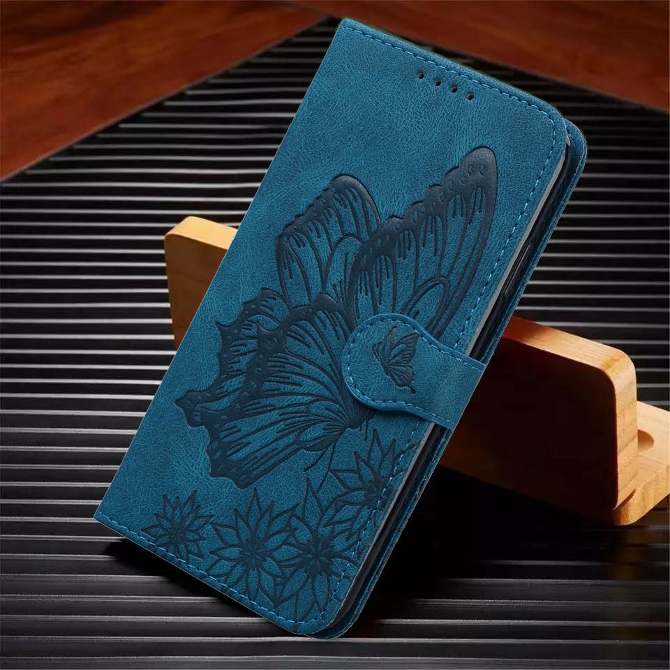 Butterfly Leather Phone Case For iPhone 16 15 14 13 12 11 Plus ProMax Wallet Bags Flip Cover