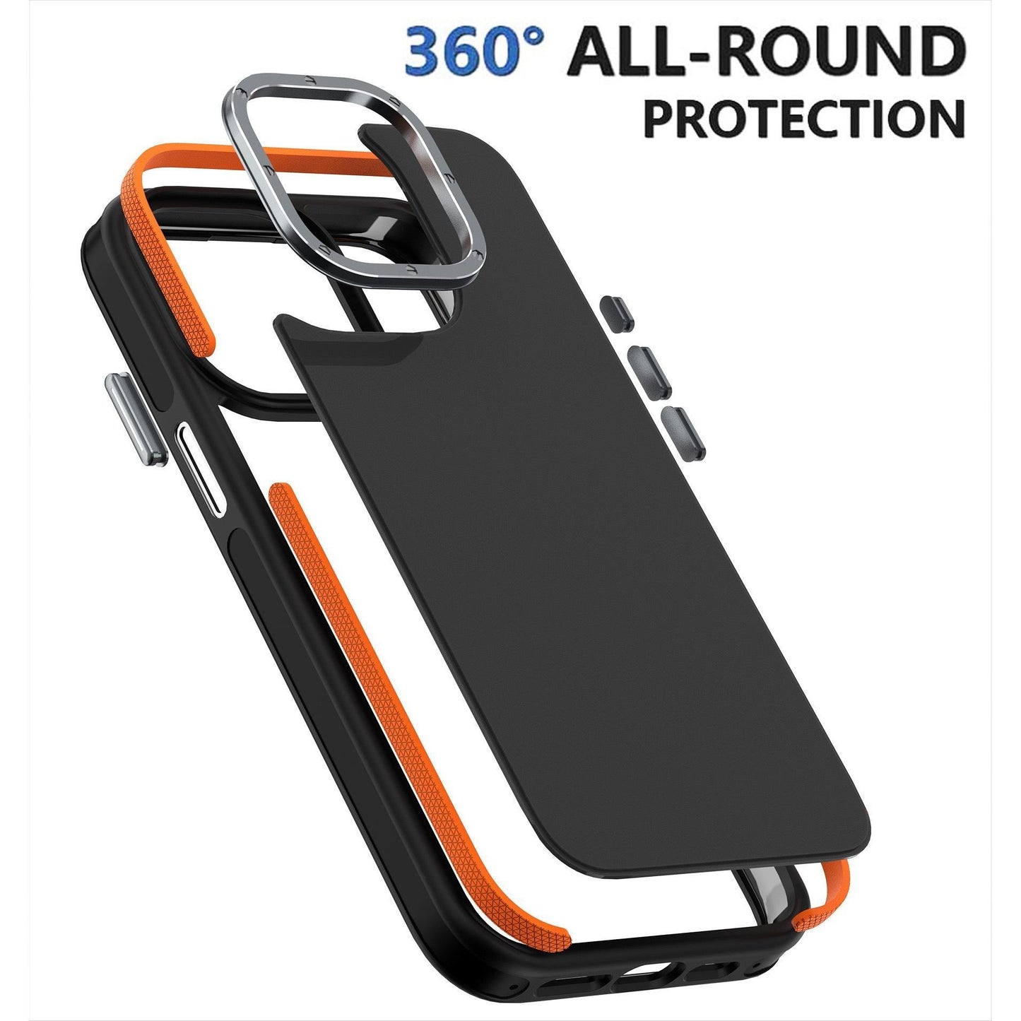 For iPhone 16 15 14 13 12 11 Pro Max Phone Case, Premium Matte Metal Camera Frame Acrylic Shockproof Anti-Fall Bumper Hard Full Cover