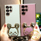 Plating Mouse Head Popstand Kickstand Phone Case for Samsung S24 S23 S22 S21 FE Plus Ultra Note 20