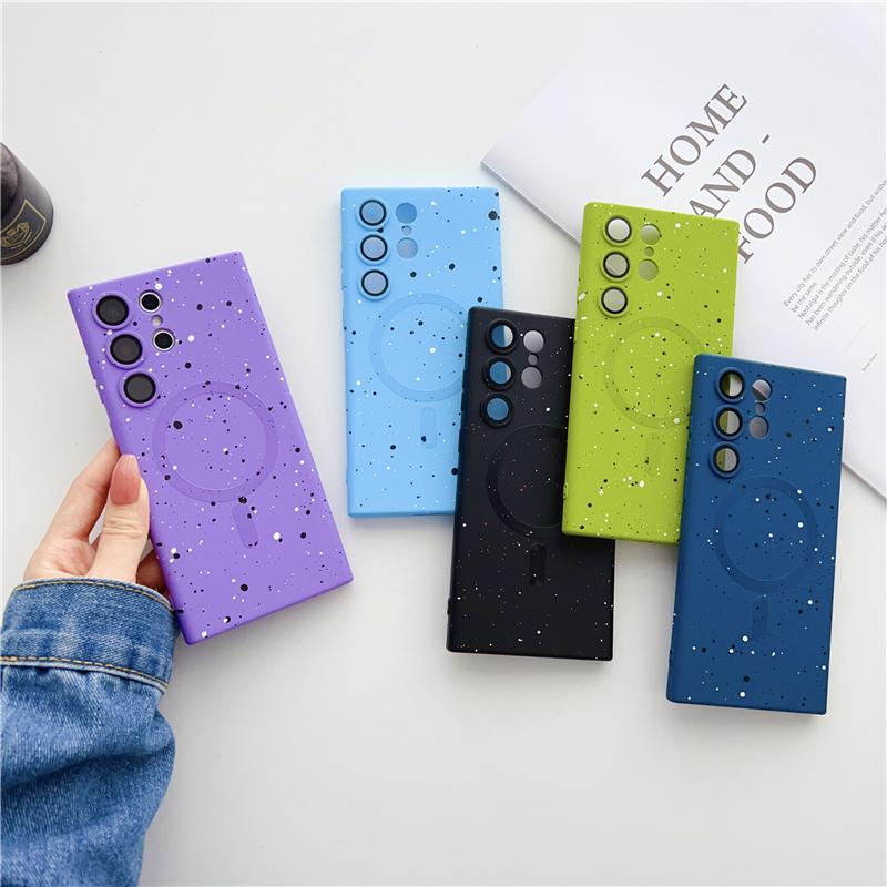 Luxury Colorful Matte Magnetic Case For Samsung S23 S22 S21 S20 Ultra Plus FE Note20 Ultra Soft Silicone Cases Cover