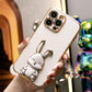 Rabbit Stand Plating Phone Case for iPhone 16ProMax 16 15 14 13 12 11 Pro Max