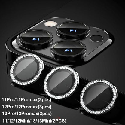 Ring Diamond Lens Protector Flim For iPhone 16 15 14 13 12 11 Glitter Lens Camera Cover