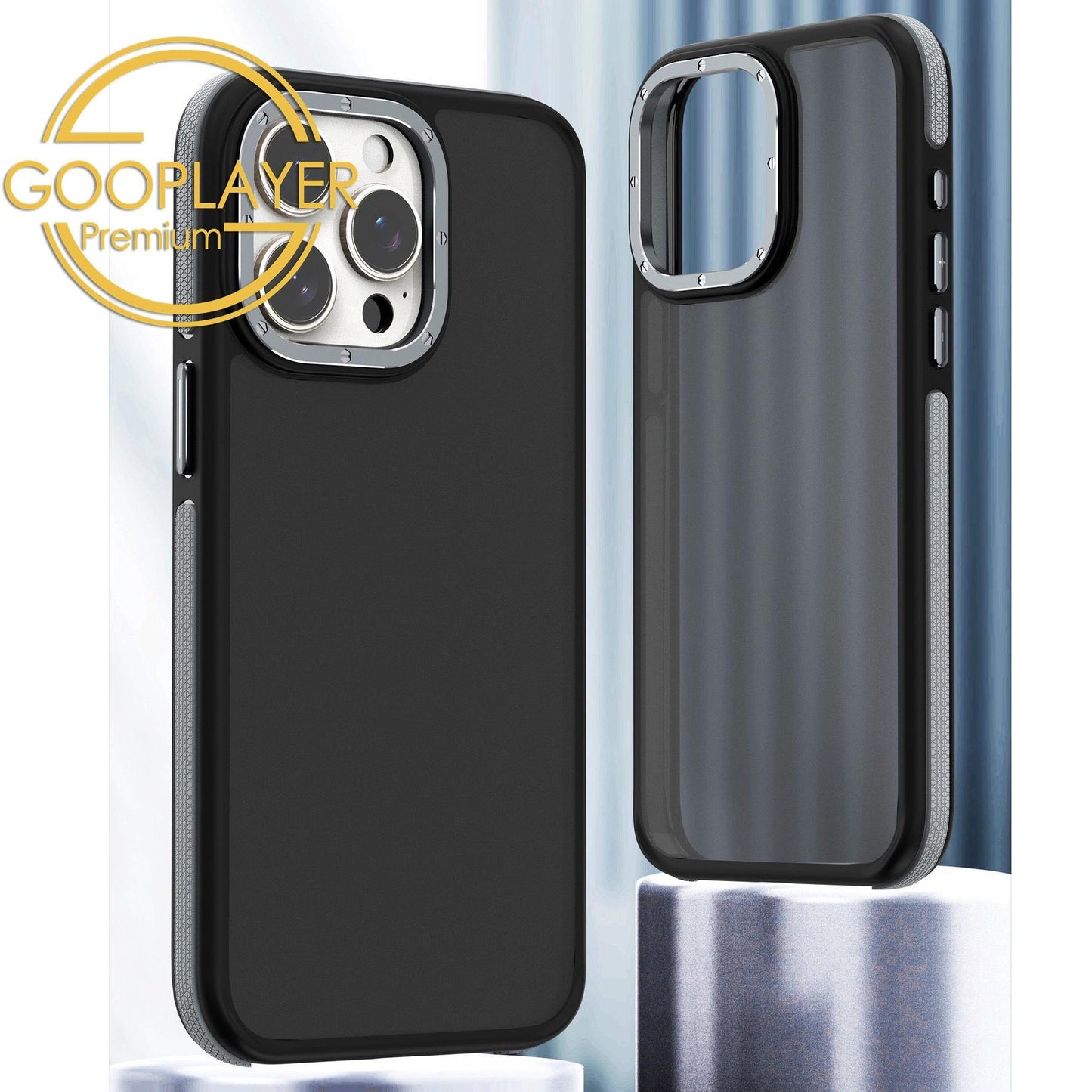 For iPhone 16 15 14 13 12 11 Pro Max Phone Case, Premium Matte Metal Camera Frame Acrylic Shockproof Anti-Fall Bumper Hard Full Cover