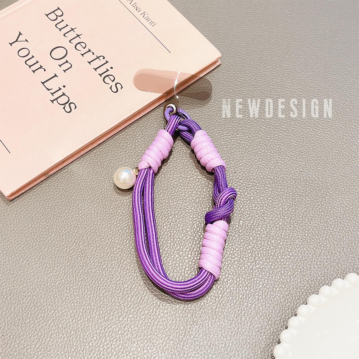 Universal Phone Lanyard Wrist Strap Cord for Phone Case Rope Braied with Pearl Straps Keychain