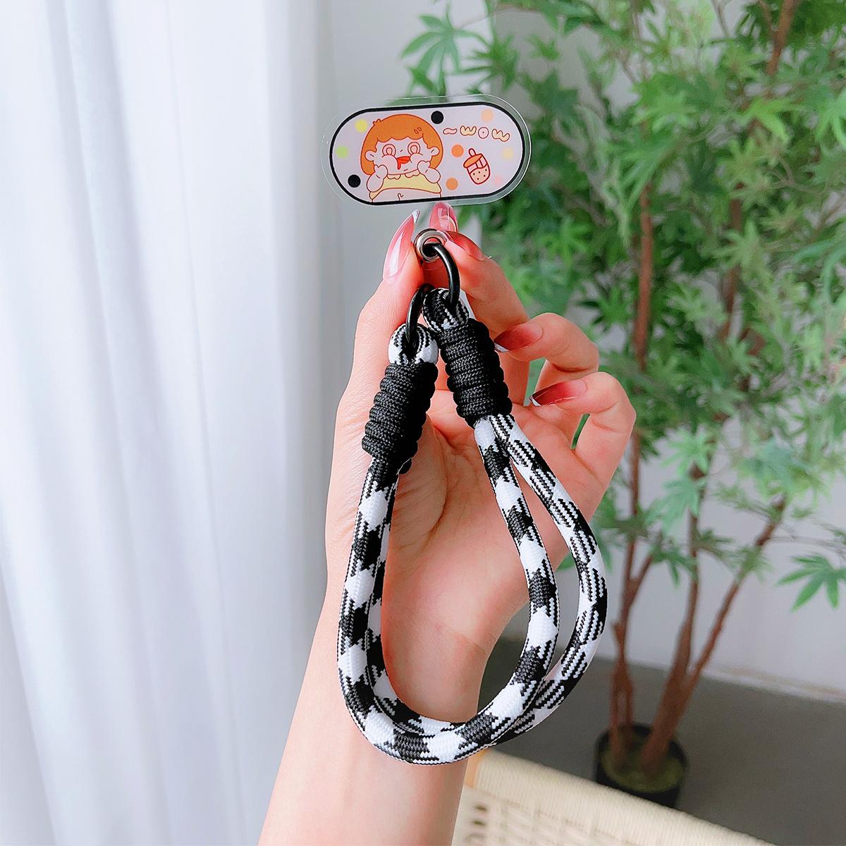 Oval Cartoon Phone Lanyard, For iPhone Wristband, Colorful Cartoon Lanyard, Safety Card Anti-drop Rope