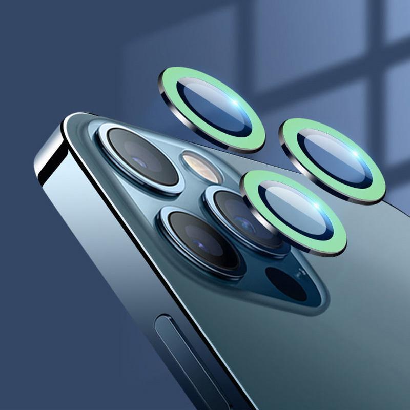 Luminous Camera Lens Protectors Camera Ring Glass For iPhone 16 15 14 13 12 Pro Max Protective Film